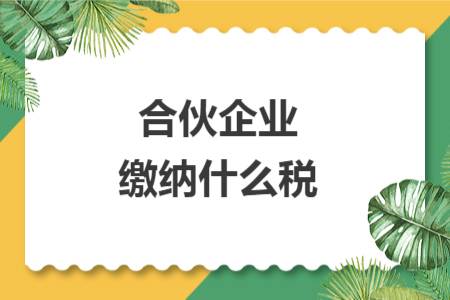 合伙企业缴纳什么税