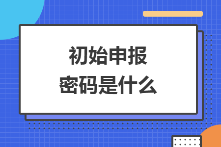 初始申报密码是什么
