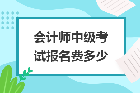 会计师中级考试报名费多少