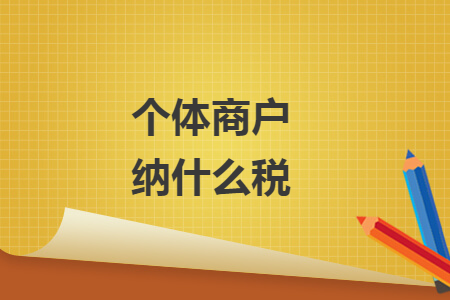 个体商户纳什么税