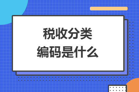 税收分类编码是什么