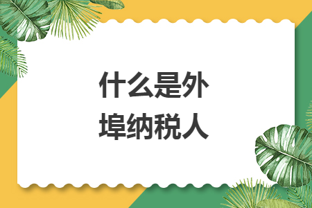 什么是外埠纳税人