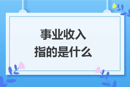 事业收入指的是什么