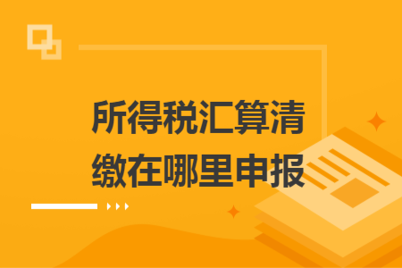 所得税汇算清缴在哪里申报