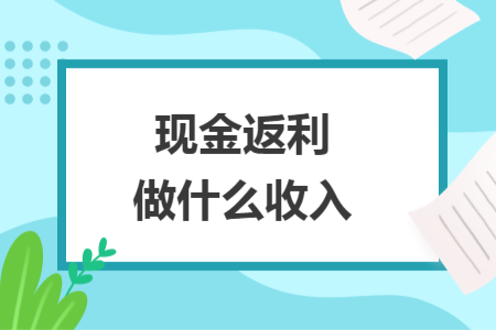 现金返利做什么收入