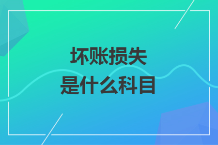坏账损失是什么科目