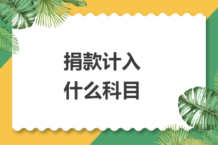 捐款计入什么科目