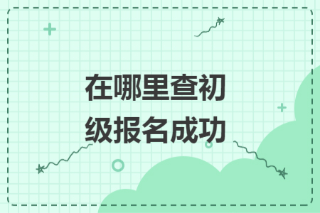 在哪里查初级报名成功
