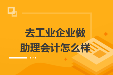 去工业企业做助理会计怎么样