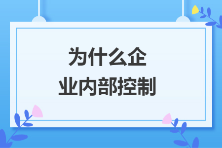 为什么企业内部控制