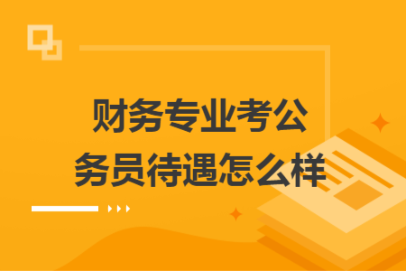 财务专业考公务员待遇怎么样