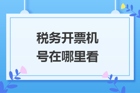 税务开票机号在哪里看