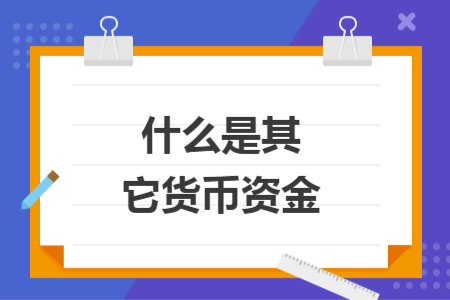 什么是其它货币资金