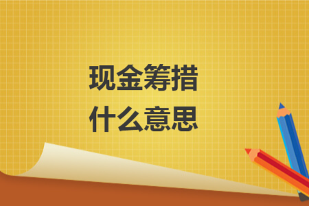 现金筹措什么意思