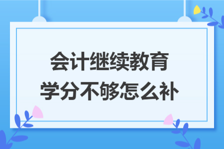 会计继续教育学分不够怎么补
