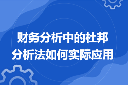 财务分析中的杜邦分析法如何实际应用