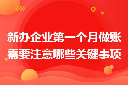 新办企业第一个月做账需要注意哪些关键事项