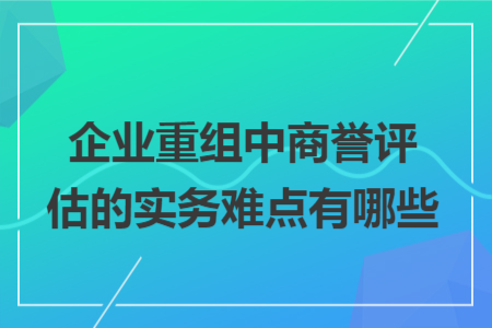 企业重组中商誉评估的实务难点有哪些