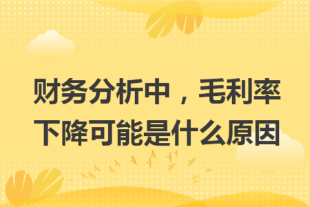 财务分析中，毛利率下降可能是什么原因