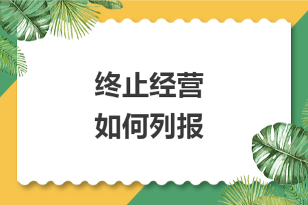 终止经营如何列报