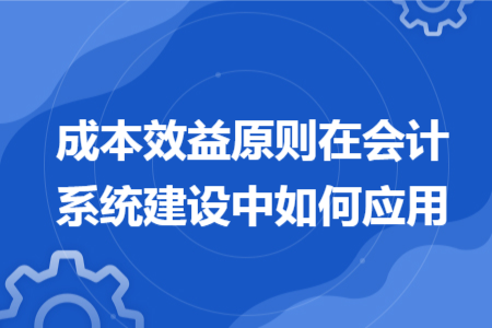 成本效益原则在会计系统建设中如何应用