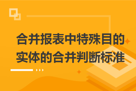 合并报表中特殊目的实体的合并判断标准
