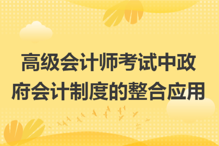 高级会计师考试中政府会计制度的整合应用