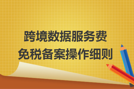 跨境数据服务费免税备案操作细则