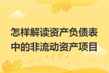 怎样解读资产负债表中的非流动资产项目