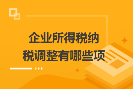 企业所得税纳税调整有哪些项