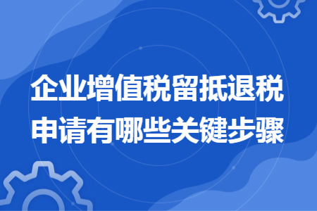 企业增值税留抵退税申请有哪些关键步骤
