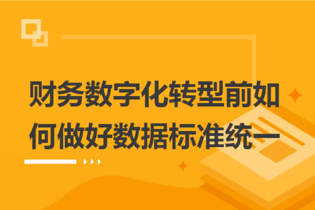 财务数字化转型前如何做好数据标准统一