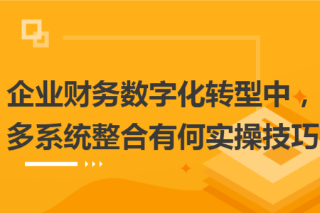 企业财务数字化转型中，多系统整合有何实操技巧
