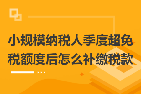 小规模纳税人季度超免税额度后怎么补缴税款