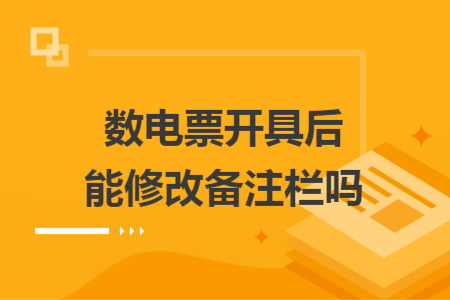 数电票开具后能修改备注栏吗