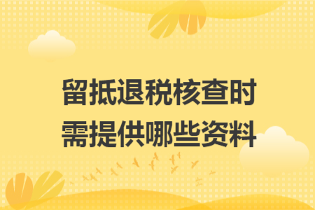 留抵退税核查时需提供哪些资料