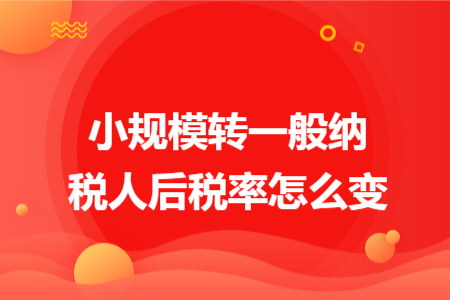 小规模转一般纳税人后税率怎么变
