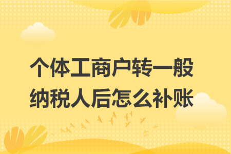个体工商户转一般纳税人后怎么补账 个体工商户转一般纳税人后怎么补账