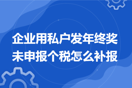 企业用私户发年终奖未申报个税怎么补报 企业用私户发年终奖未申报个税怎么补报