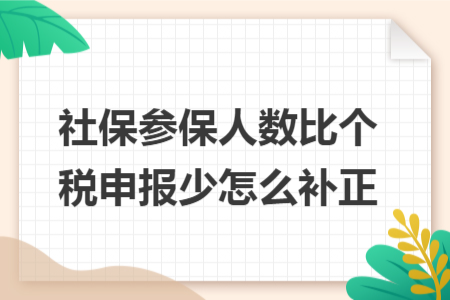社保参保人数比个税申报少怎么补正 社保参保人数比个税申报少怎么补正