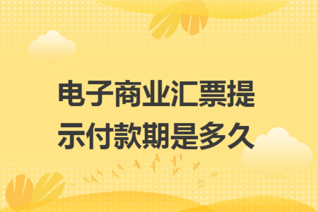 电子商业汇票提示付款期是多久 电子商业汇票提示付款期是多久