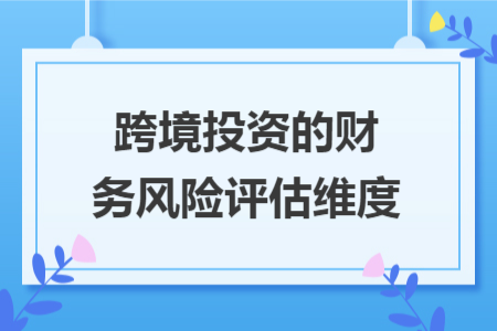 跨境投资的财务风险评估维度 跨境投资的财务风险评估维度
