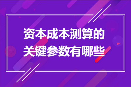 资本成本测算的关键参数有哪些 资本成本测算的关键参数有哪些
