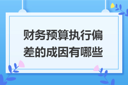 财务预算执行偏差的成因有哪些