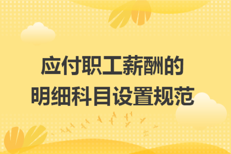 应付职工薪酬的明细科目设置规范