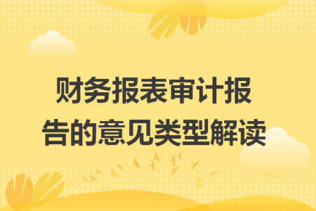 财务报表审计报告的意见类型解读