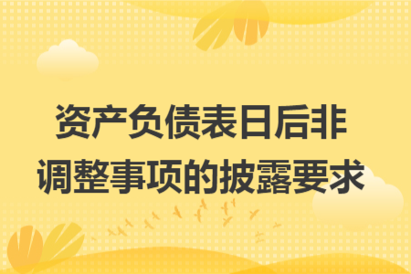 资产负债表日后非调整事项的披露要求 资产负债表日后非调整事项的披露要求