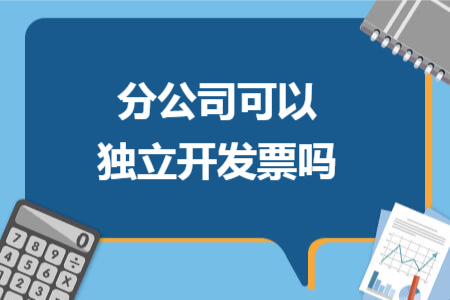 分公司可以独立开发票吗
