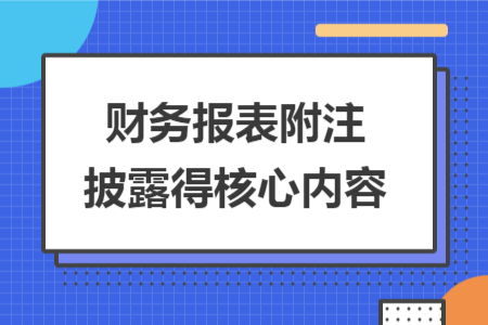 财务报表附注披露得核心内容
