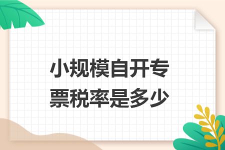 小规模自开专票税率是多少